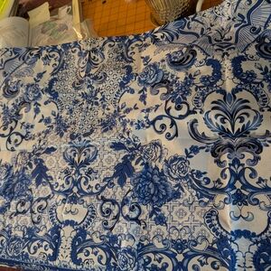 Blue and White Floral Patterned Fabric